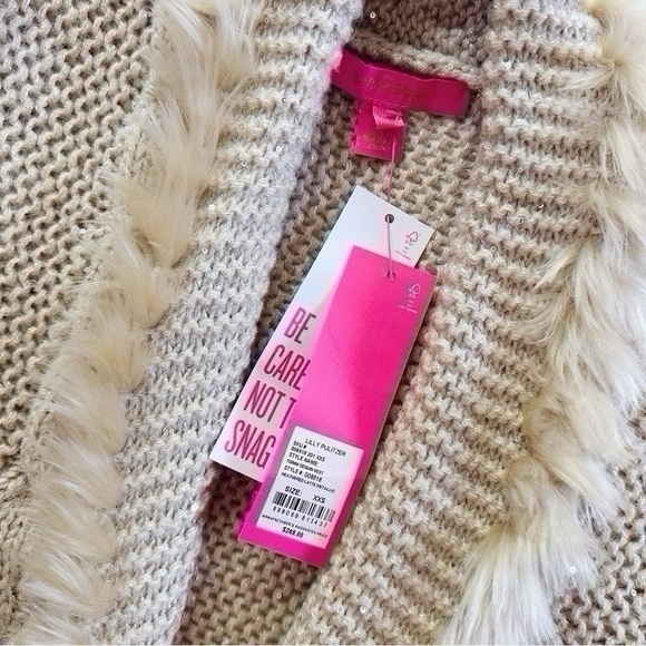 Lilly Pulitzer Torini Sequin Vest Heathered Latte Metallic - Picture 13 of 14